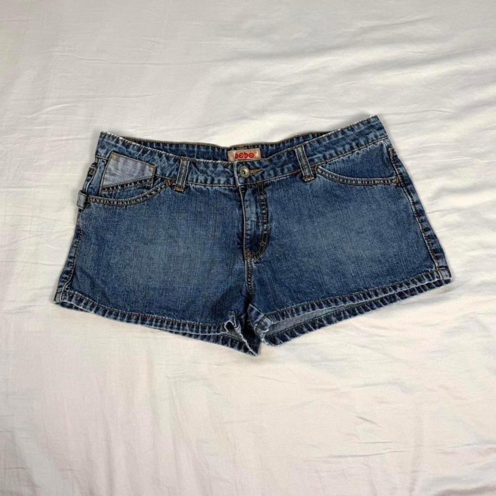 Vintage y2k No Boundaries micro mini denim carpenter jean shorts